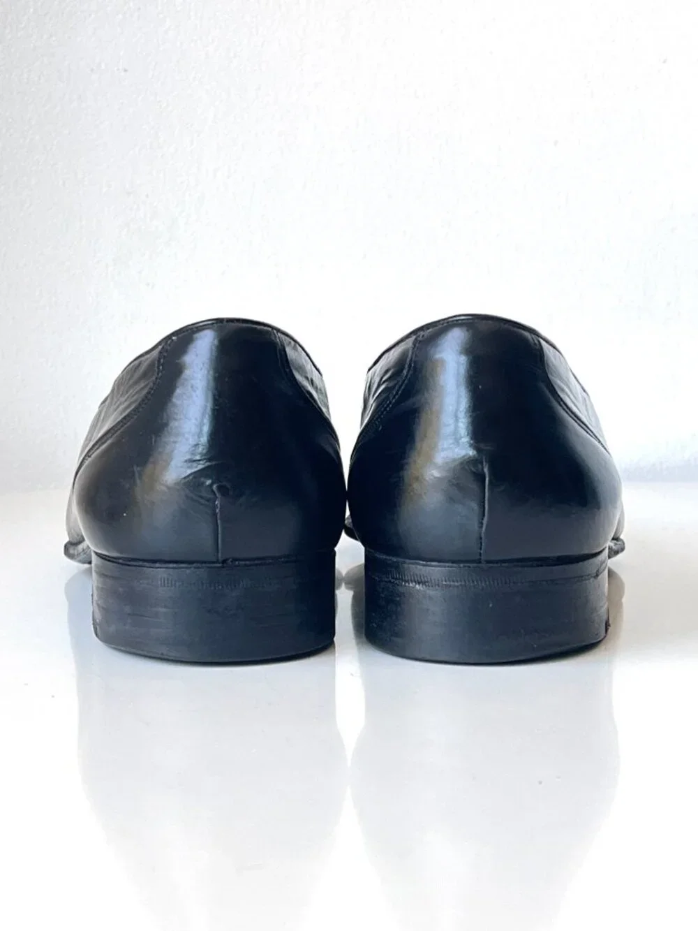 Vintage Men's Neiman Marcus Black Leather Slip On Loafers Dress Shoes Size 8.5